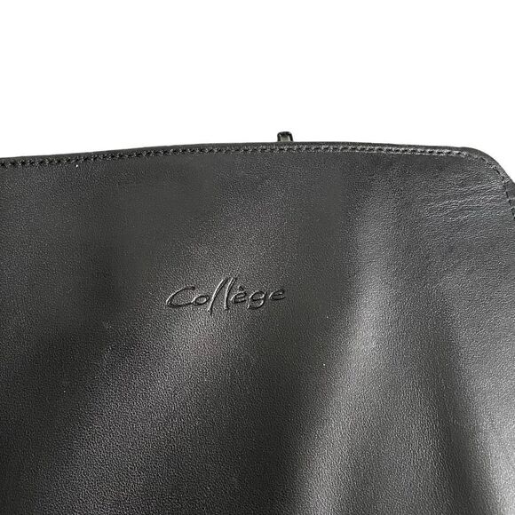 COLLEGE Black Leather Waterproof Winter Lined Snow Tall Boots Heel 10 - Picture 10 of 11